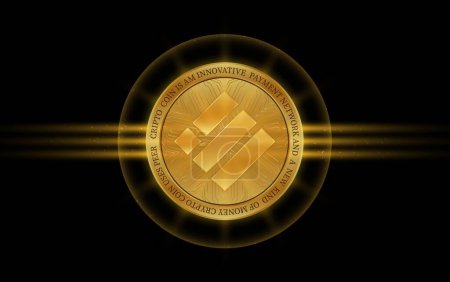 Photo for Binance usd-busd virtual currency images. 3d illustrations. - Royalty Free Image