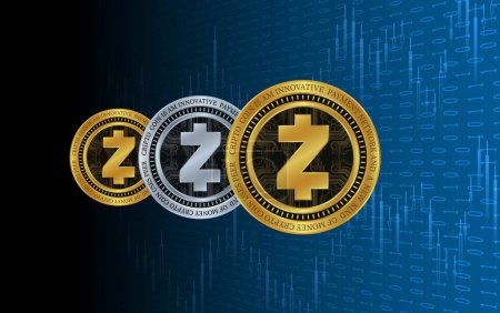 Photo for Digital background image of the zcash-zec virtual currency.  3d illustration. - Royalty Free Image