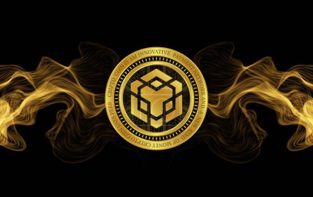 Photo for Binance-bnb virtual currency images. 3d illustrations. - Royalty Free Image
