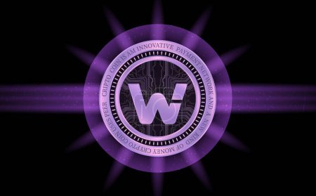 Foto de Woo network-woo virtual currency logo. 3d illustrations. - Imagen libre de derechos