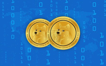 Photo for Dogecoin-dog virtual currency image . 3d illustrations. - Royalty Free Image