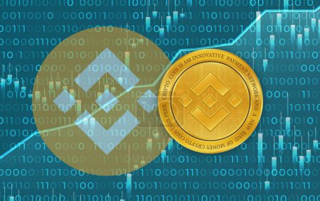 Photo for Binance-bnb virtual currency images. 3d illustrations. - Royalty Free Image