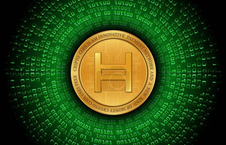 Photo for Hedera hashgraph-hbar virtual currency images. 3d illustration. - Royalty Free Image