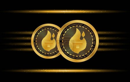 Photo for Digital background image of theta fuel virtual currency. 3d drawings. - Royalty Free Image