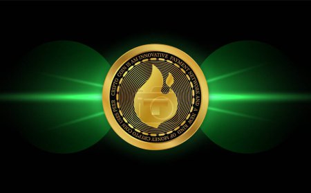 Photo for Digital background image of theta fuel virtual currency. 3d drawings. - Royalty Free Image