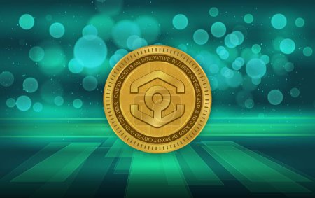 Image of ankr virtual currency on a digital background. 3d illustration