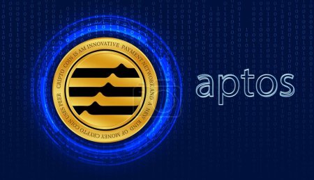 Photo for Aptos-apt virtual currency images. 3d illustration - Royalty Free Image