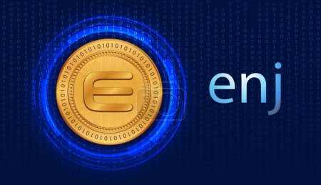 Photo for Digital background image of enjin-enj virtual currency. 3d illustration. - Royalty Free Image