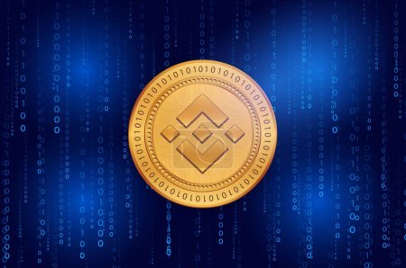 Photo for Binance-bnb virtual currency image in the digital background. 3d illustrations. - Royalty Free Image