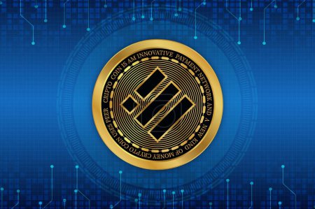 Photo for Binance usd-busd virtual currency image in the digital background. 3d illustrations. - Royalty Free Image