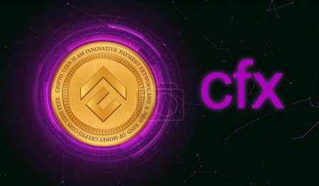Photo for Conflux-cfx virtual currency images. 3d illustration - Royalty Free Image