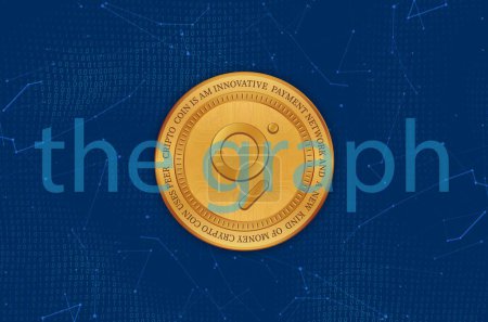 Photo for The graph-grt virtual currency images. 3d illustrations. - Royalty Free Image