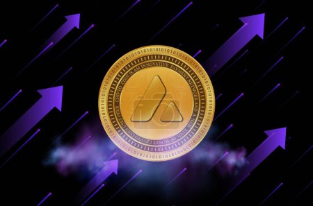 Photo for Avalanche-avax virtual currency image in the digital background. 3d illustrations. - Royalty Free Image