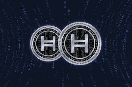 Photo for Hedera hashgraph-hbar virtual currency images. 3d illustration. - Royalty Free Image