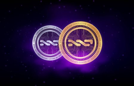 Photo for Digital background image of nxt virtual currency. 3d illustration. - Royalty Free Image