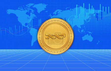 digital background image of nxt virtual currency. 3d illustration.