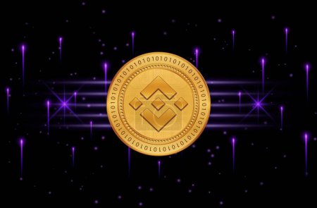 Photo for Binance-bnb virtual currency image in the digital background. 3d illustrations. - Royalty Free Image