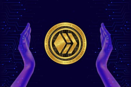 hive cryptocurrency images. 3d illustration.