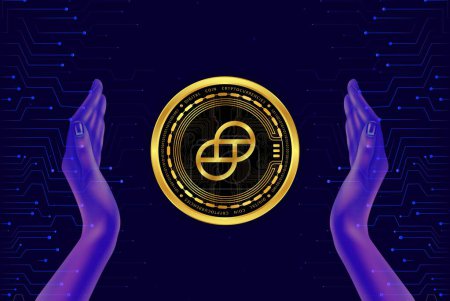 gemini dollar-gusd virtual currency images on digital background. 3d illustrations.