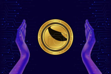 digital background image of the terra luna virtual currency. 3d illustration.