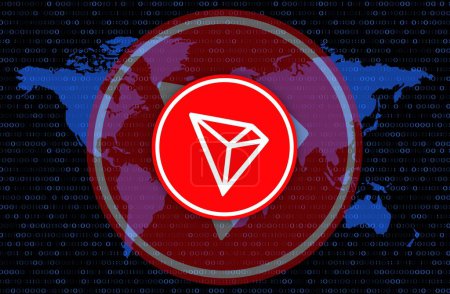 Photo for The tron-trx virtual currency. 3d illustrations. - Royalty Free Image