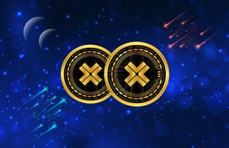 axelar-axl virtual currency images on digital background. 3d illustrations.