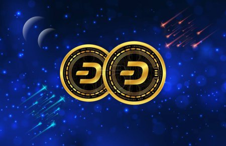 Photo for Dash virtual currency logo, 3d illustrations. - Royalty Free Image
