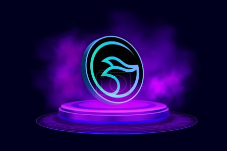 Photo for Manta network-manta coin cryptocurrency image on digital background. 3d illustrations. - Royalty Free Image
