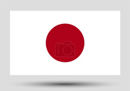 Flag of Japan vector illustration. Flag of Japan in weightlessness.