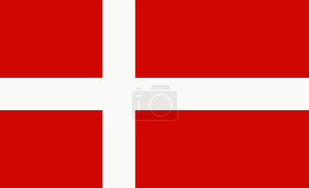 Nationalflagge Dänemarks. Vektorillustration.