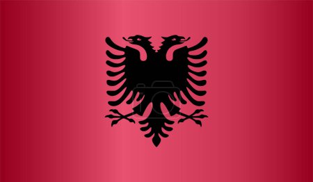 Nationalflagge Albaniens, Flagge Albaniens, Zeichen Albaniens. Flagge Albaniens mit Gefälle.