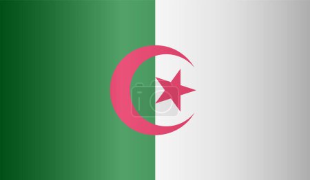 Téléchargez les illustrations : Drapeau national d'Algérie, drapeau d'Algérie, signe d'Algérie. Drapeau de l'Algérie avec dégradé. - en licence libre de droit