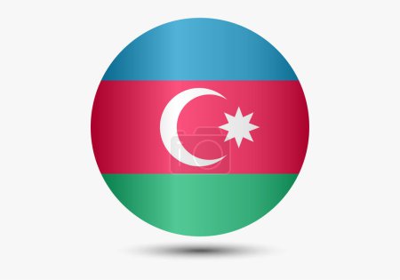 Illustration for National flag of Azerbaijan, flag of Azerbaijan, sign of Azerbaijan. Flag of Azerbaijan with gradient. - Royalty Free Image