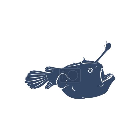 Illustration for Deep sea fish vector illustration design. Deep Sea fish logo design Template. - Royalty Free Image