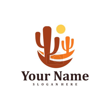 Ilustración de Plantilla de diseño de logotipo de cactus. Ilustración del vector del logotipo de Cactus creativo. - Imagen libre de derechos