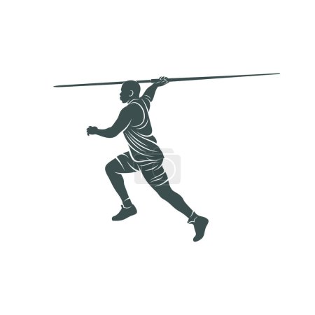 Illustration for Javelin Thrower vector illustration design. Javelin Thrower logo design Template. - Royalty Free Image