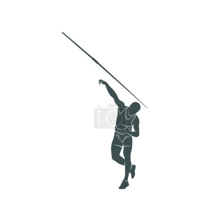 Illustration for Javelin Thrower vector illustration design. Javelin Thrower logo design Template. - Royalty Free Image