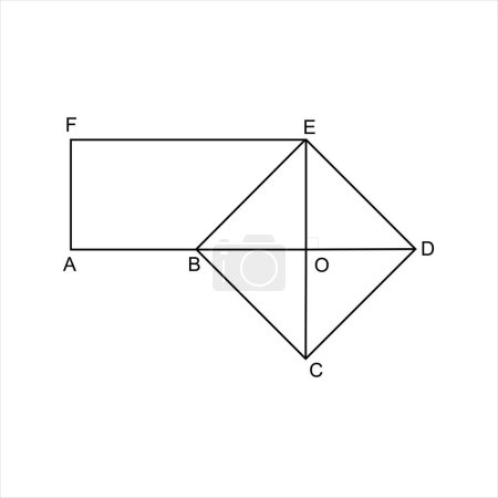 Téléchargez les illustrations : Illustration of a combination of two intersecting flat shapes. Merged rectangle with rhombus. Complementary images of intermediate level math problems. Editable vectors. EPS10 - en licence libre de droit