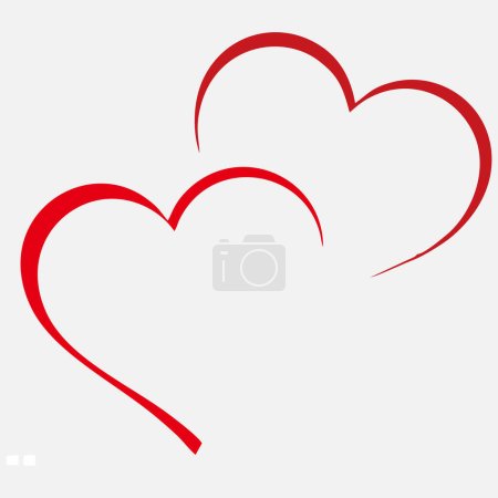 Illustration for Symbol of two hearts that love each other. Always forever inseparable. A symbol of sincerity, loyalty and affection. Suitable for Valentine's design - Royalty Free Image