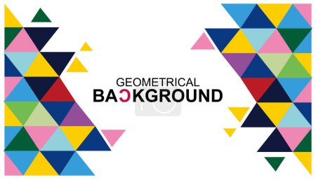 Illustration for Geometric colorful background. Geometric background with triangles. Vector illustration for your design. Eps 10. Abstract geometric background with place for your text - Royalty Free Image
