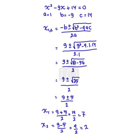 Illustration for Vector illustration of mathematical formulas on a white background. Vector illustration. solve quadratic equations with the abc formula - Royalty Free Image