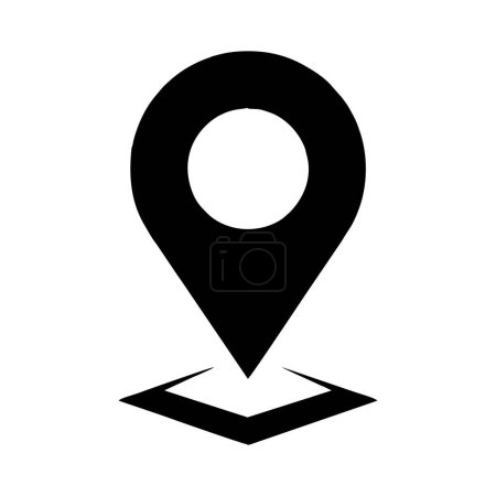 Icono de puntero de mapa. Símbolo de ubicación. Estilo de diseño plano eps 10. sombra negra en la ubicación, marcador de ubicación de diseño plano simple