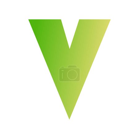 Ilustración de Letra V logo. Diseño de iconos. Elementos de plantilla - signos vectoriales. Gradiente de color verde en letra v. Elemento logo inspiración - Imagen libre de derechos