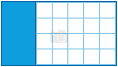 Téléchargez les illustrations : Illustration d'une feuille de papier bleu avec une grille sur fond blanc. Modèle de jeu d'icônes de collection avec grille vide blanche - en licence libre de droit