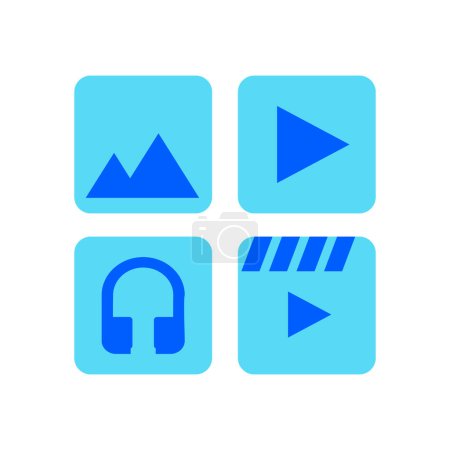 Media player icon. Flat design style eps 10 vector illustration. resources graphic element design. Vector illustration with a technology and user interface theme