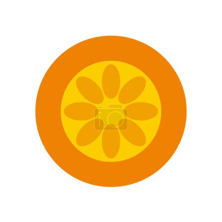Orange fruit flat icon on the white background for web and mobile design. resources graphic icon element design. Vector illustration with a food theme