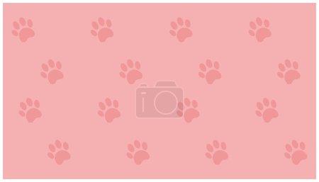 Pata impresa sobre fondo rosa, ilustración vectorial EPS10. recursos diseño de elementos de fondo gráfico. Ilustración vectorial con el tema de la decoración de la pared con patas de perro