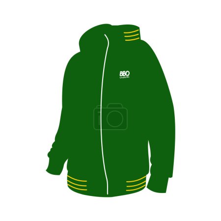 Illustration for Green jacket design elements. Cool bright hoodie design. Basic elements of graphic design of fashion and textiles - Royalty Free Image