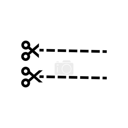Cut in here symbol design illustration. Scissor and line in simple flat design. Can be edited