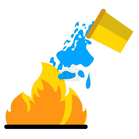 Icône de flamme. Illustration plate de l'icône de flamme pour la conception web. illustration d'un feu arrosé d'air frais. efforts pour éteindre le feu. Élément de conception extincteur